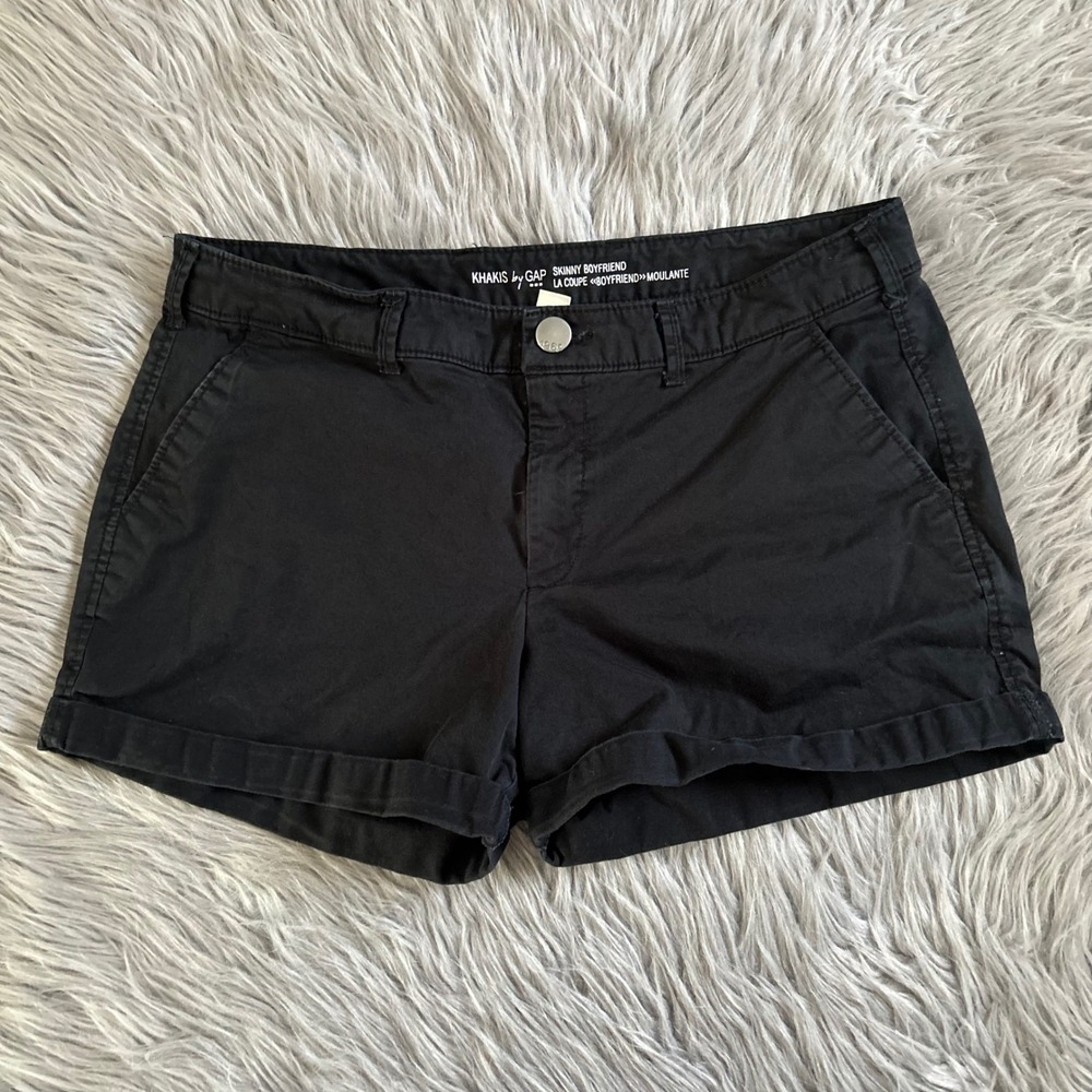 Khakis By Gap Skinny Boyfriend Shorts Womens Size 10 Black Bermuda Short